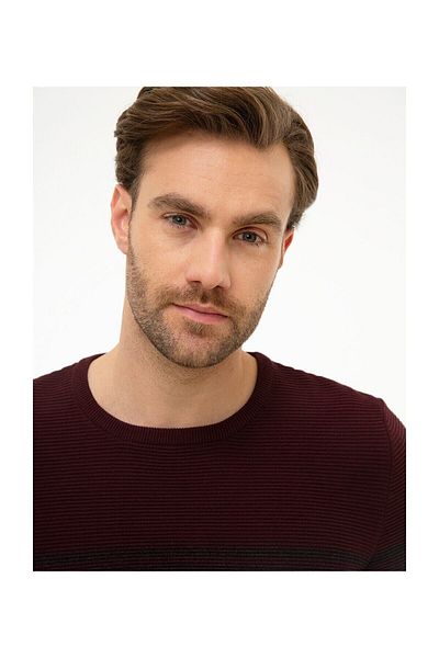 Pierre Cardin Ανδρικό πλεκτό πουλόβερ Anthracite Melange Slim Fit Crew Neck