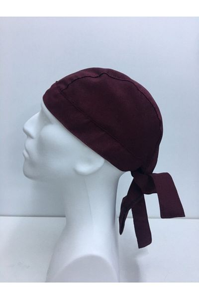 ADALILAR İŞ ELBİSELERİ Chef Cap Hat Bandana Restaurant Cafe Bistro (Claret Red)