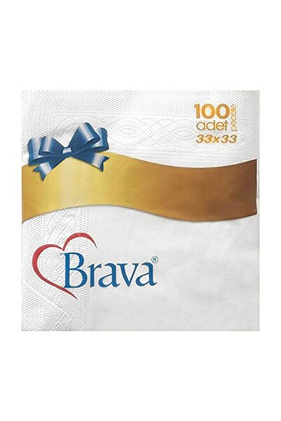 Brava منديل مطوي منقوش بنقوش حافة النادل 33*33 1200 علبة ورقية