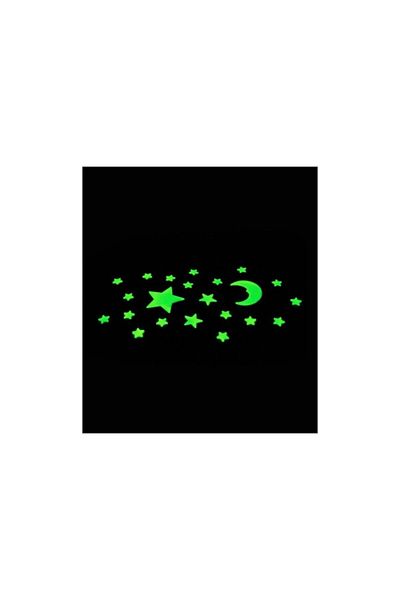 Giraffe Sticker Green Glowing in the Dark Phosphorescent Moon and Star Design Decorative Sticker 36 Pieces