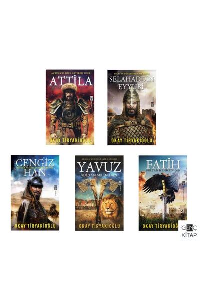 Timaş Yayınları Okay Tiryakioğlu 5 Kitap Tarihi Roman Seti Fatih-yavuz-cengiz Han-attila-selahaddin Eyyubi