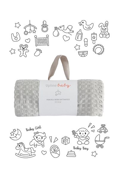 Upline Baby Gray 100% Cotton Baby Blanket (100x150)