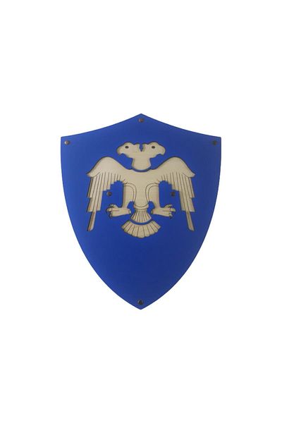 Ahtek Wooden Double-Headed Seljuk Shield and Sword Blue