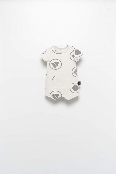 Moi Noi Unisex Baby Gray Kangaroo Pocket Rompers
