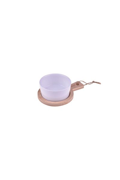 Bambum Dumitra Porcelain Sauce Bowl with Bamboo Base