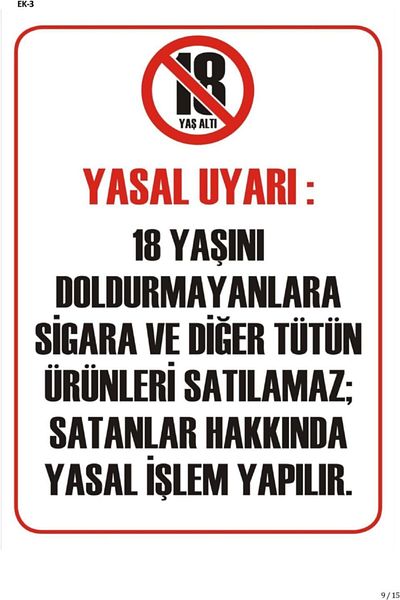 Dekotacım تحذير قانوني 18 سنة علامة تحذير وتحويل 25 × 35 سم. ديكوتا