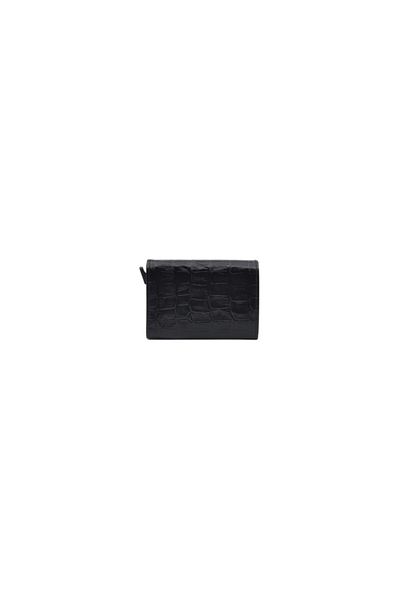 Eminsa Brown Crocodile Leather Mechanism Card Holder Wallet