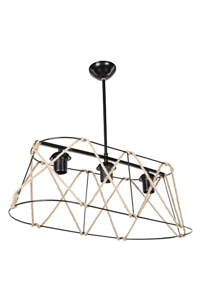 Modelight Selva 3lü Oval Avize Halatlı