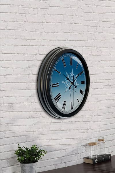 Kasva Concept 40 cm Black Metal Snowflake Wall Clock