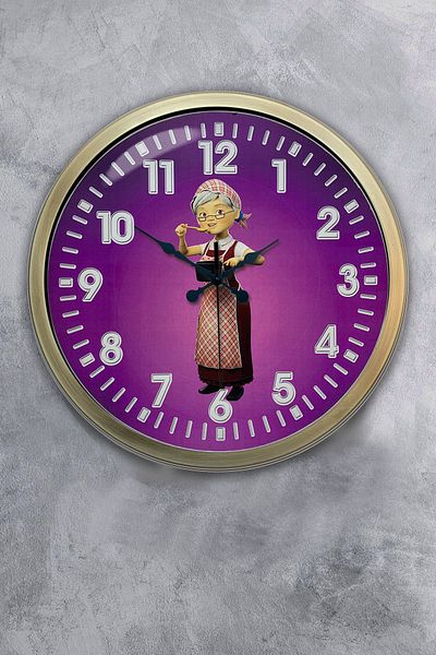 Kasva Concept Gift 40 cm Antique Metal Line Aunt Wall Clock