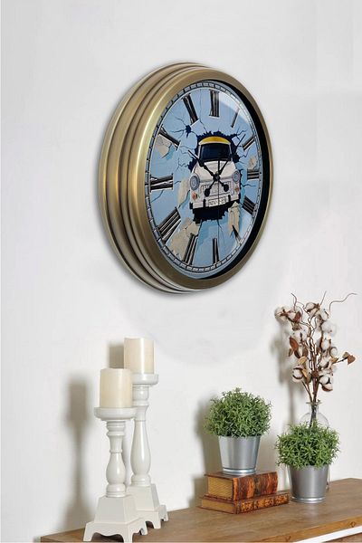 Kasva Concept Gift 40 cm Antique Metal Car Wall Clock