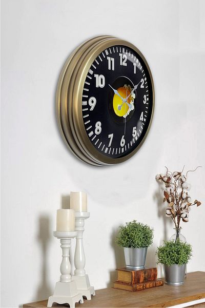 Kasva Concept Ceas de perete cadou cu ouă din metal antic de 40 cm