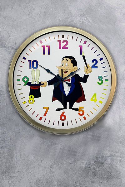 Kasva Concept Δώρο 40 εκ. Αντίκα Μεταλλικό Ρολόι Τοίχου Magician