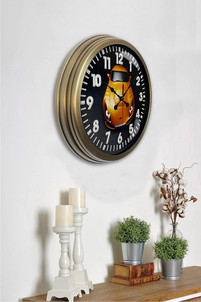 Kasva Concept Gift 40 cm Antique Metal Auto Gallery Wall Clock