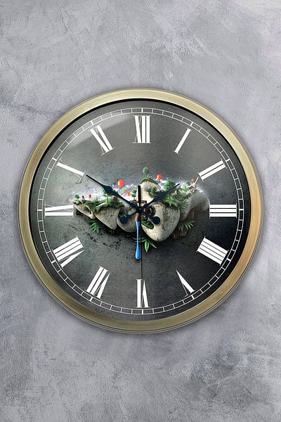Kasva Concept Δώρο 40 εκ. Αντίκα Μεταλλικό Φυσικό Ρολόι Τοίχου