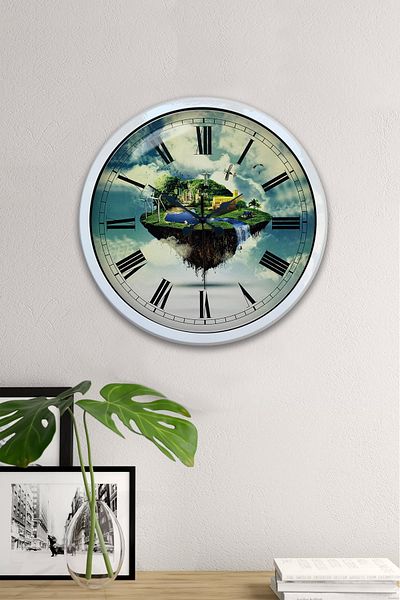 Kasva Concept Ρολόι τοίχου 40 εκ. Λευκό Μεταλλικό Πράσινο Nature