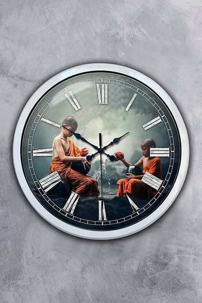 Kasva Concept Gift 40 cm White Metal Far East Wall Clock