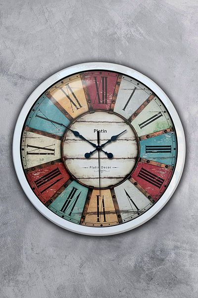 Kasva Concept Gift 40 cm White Metal Retro Wall Clock