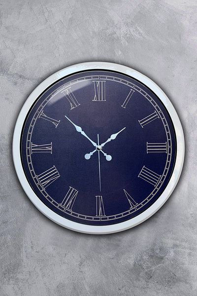Kasva Concept Cadou 40 Cm Ceas De Perete Albastru Metal Alb