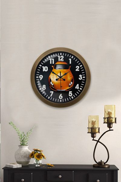 Kasva Concept Gift 36 cm Antique Metal Auto Gallery Wall Clock
