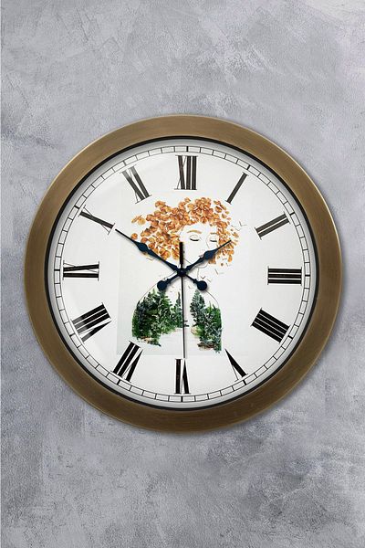 Kasva Concept Gift 36 cm Antique Metal Object Wall Clock