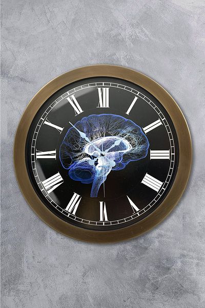 Kasva Concept 36 cm Antique Metal Brain Wall Clock