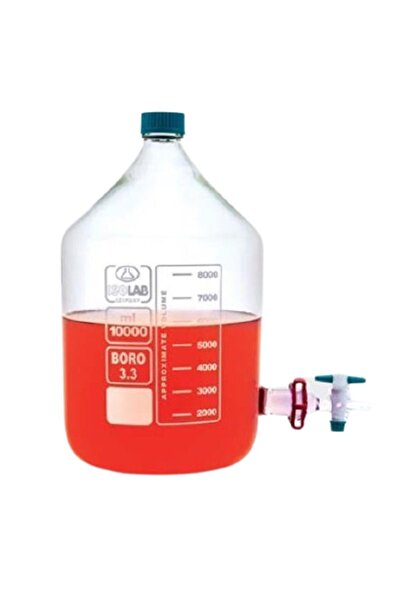 ISOLAB 062.27.910 Bidon - Borosilikat Cam - Şeffaf - Musluklu - 10 Litre (1 A...