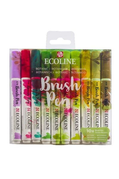 Talens Ecoline Brush Pen Brush Tip Pen Set 10 Colors Botanical Colors