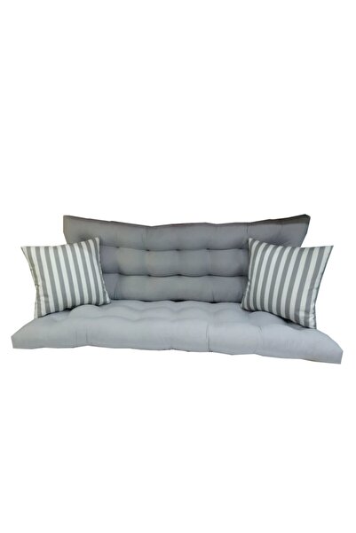 Fitsdekor Salıncak Minderi Arkalıklı Gri Renk 150x50 Cm