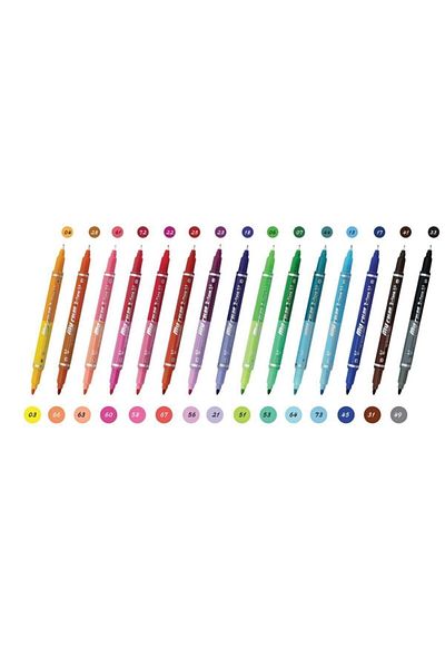 Dong-A 2 Double Sided Double Colored Thin Thick Felt Pens