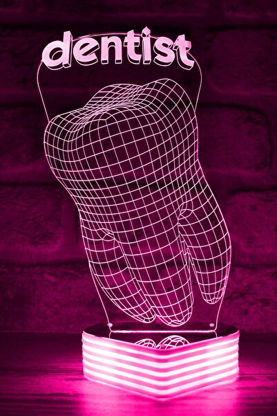 Hediye Kovanı 3D Led Lamp with Dental Image Special for Dentists