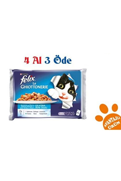 FELIX Somonlu Ton Balıklı Konserve Yetişkin Kedi Maması X4 Adet