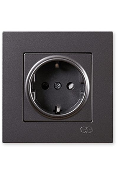 Günsan Smoked Grounded Socket Framed