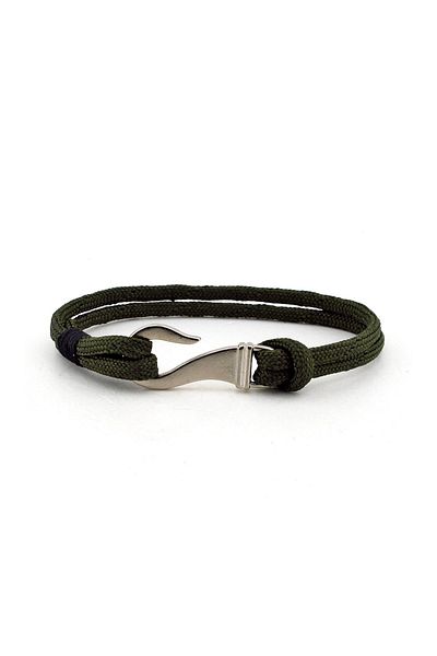 Solfera Men's Khaki Green Parachute Bracelet with Hook Bt153