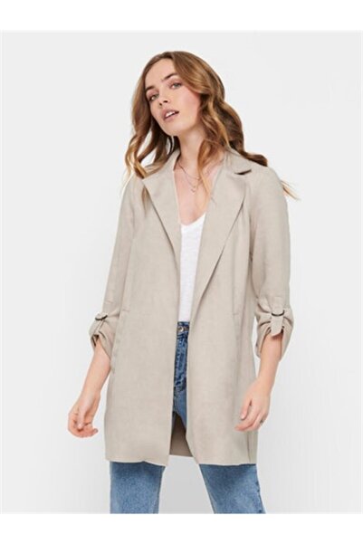 ONLY Women's Ecru Faux Suede Jacket Cc Otw