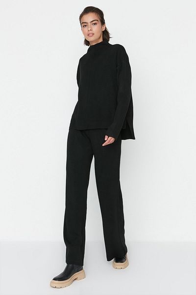 Trendyol Collection Knitwear Bottom-Top Set Black Regular Trousers - Twoaw21Au0060