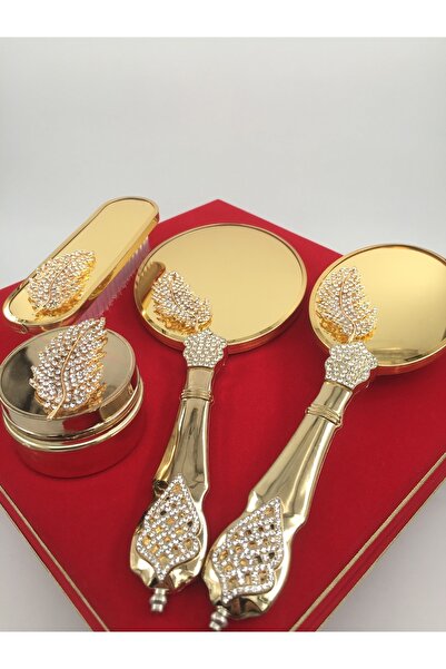 Alyans Σετ χτένας και κοσμήματος με καθρέφτη πολυτελείας Aybeaglobal Gold13