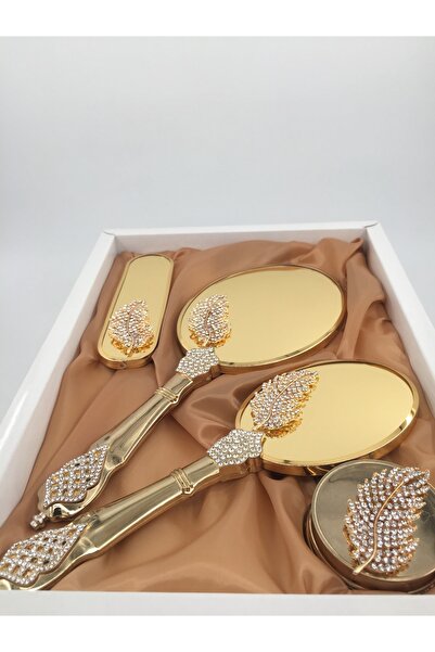 Alyans Σετ χτένας και κοσμήματος με καθρέφτη πολυτελείας Aybeaglobal Gold13
