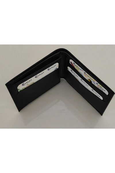 MKM MAN Men's Black Billed Wallet