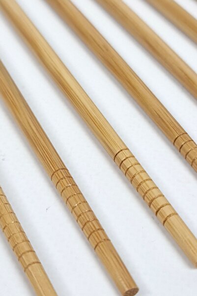 Binbirreyon Bamboo Chopstick Chopstick Set Patterned Handle 8 Pieces 24cm Ra114