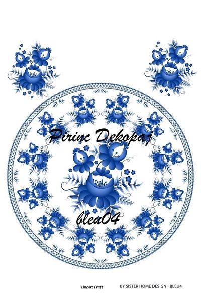 LİNEART Bleu Blach Pattern Brass Decopage Paper - 4