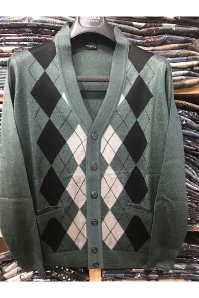 MODA Cardigan subțire de tricotaj cu model Dad pentru bărbați