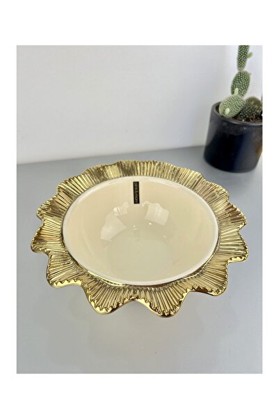 Pink&More Pink And More Lüx Gold 28 Cm Çapında Yuvarlak Derin Kase