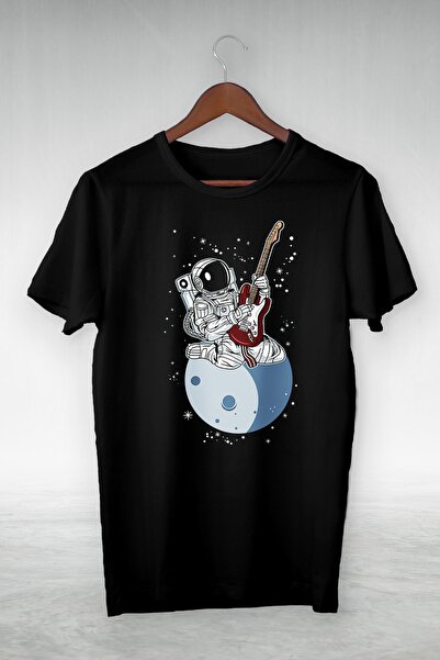 Chaz Store Crna -muzičar Astronaut- Ilustracija Majica - Štampana Majica - Di...
