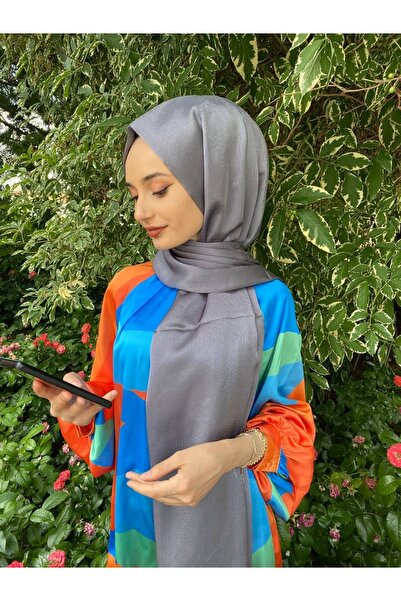 KROREN Ipekyolu Eşarp By Armanda Koyu Gri Janjan Şal