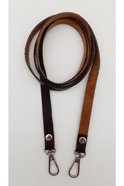 angel çanta aksesuar Spaghetti Model Seamless Bag Handle Dark Brown Color Silver Metal