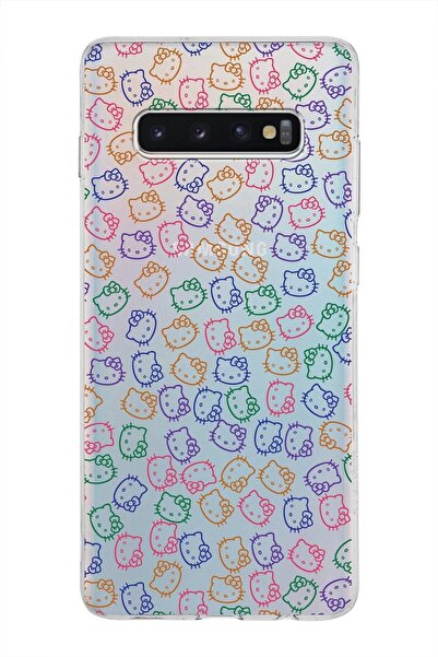 PrintiFy Samsung Galaxy S10 Plus Kapak Hello Kitty Tasarımlı Şeffaf Silikon K...