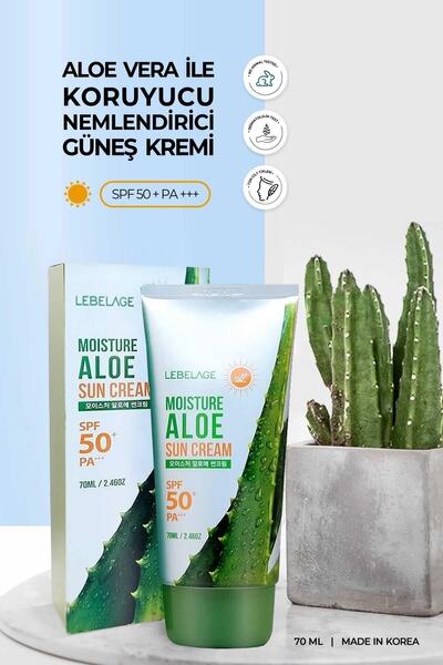 LEBELAGE Nemlendirici Aloe Vera Spf 50 Pa Güneş Kremi Moisture Aloe Sun Cream