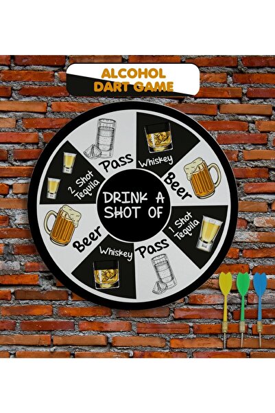 Genel Markalar Çok Renkli Gift Alkol Içirmece 40cm Eğleneceli Dart Oyun Seti