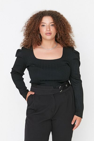 Trendyol Curve بلوزة تريكو سوداء
